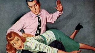 spanking detail from vintage shirt ad