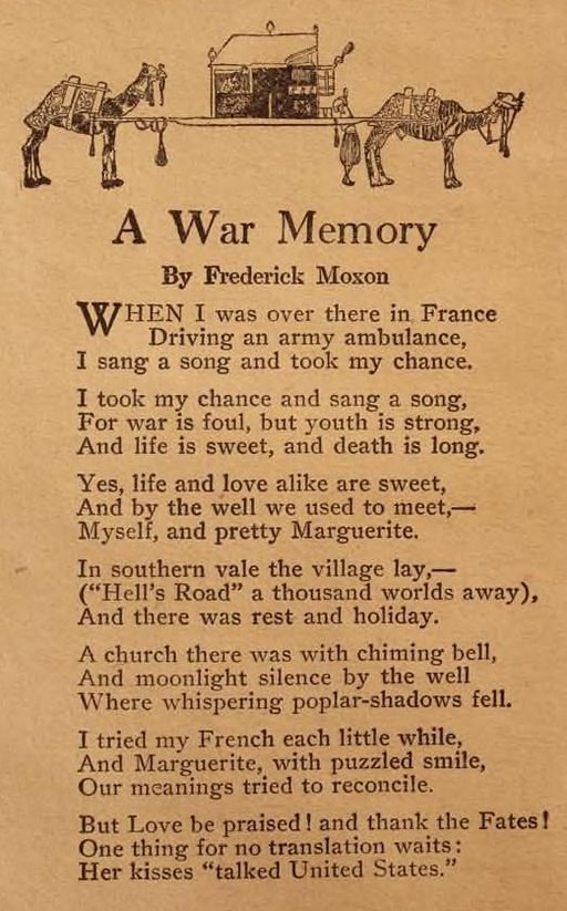 a war memory - poem