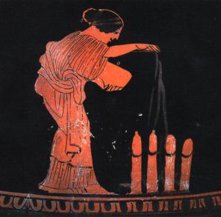 woman watering phalluses