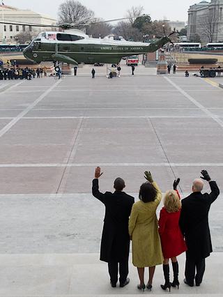 waving goodbye