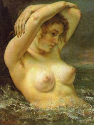 the nude woman in the waves