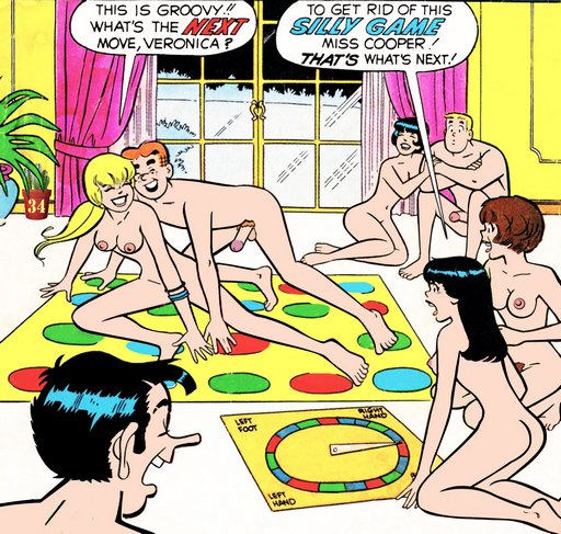 archie betty veronica jughead josie big moose enjoy a nude twister sex party