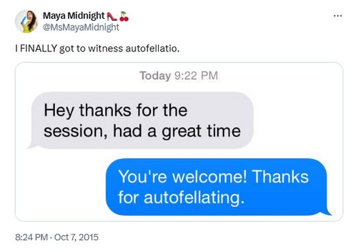 autofellatio tweet