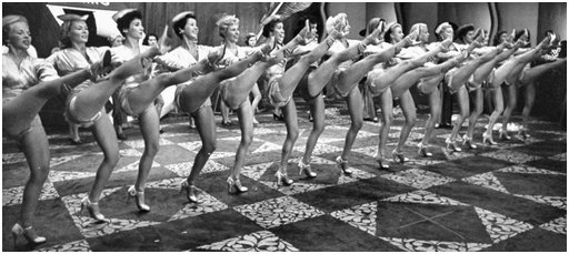 can can dancers high kicking on the Jackie Gleason show