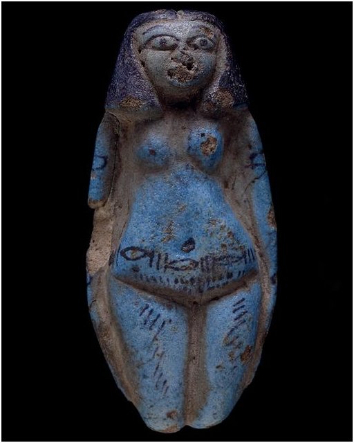 blue egyptian porn figurine