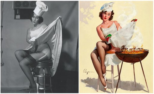 gil elvgren pinup and reference photo
