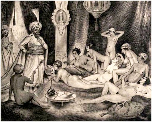 harem visit nine women with dildos and hookah