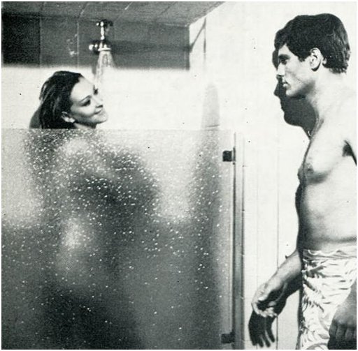 shower scene nude through frosted glass