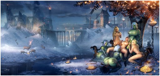 outdoor holiday orgy scene