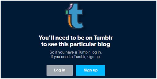 tumblr says go away