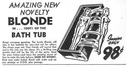 bathtub blonde novelty plastic gimmick