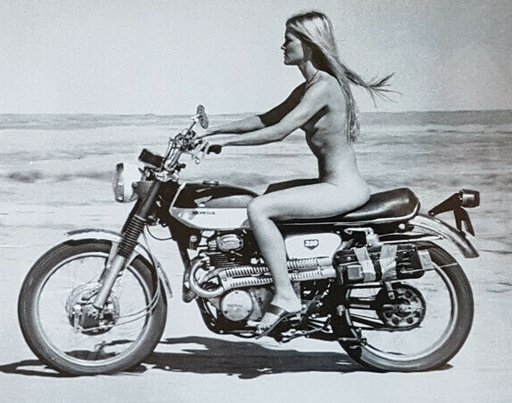 gilda texter nude on a honda motorcycle