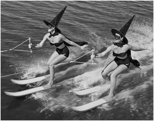 two witches water skiing